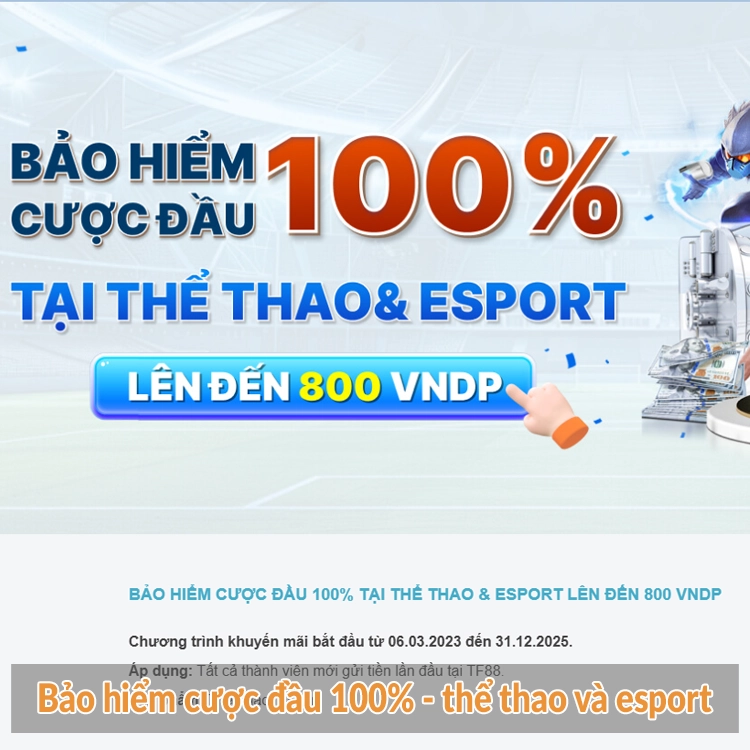 Bảo hiểm cược đầu 100% – thể thao và esport Bảo hiểm cược đầu 100% - thể thao và esport