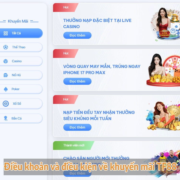 Điều khoản và điều kiện về khuyến mãi TF88