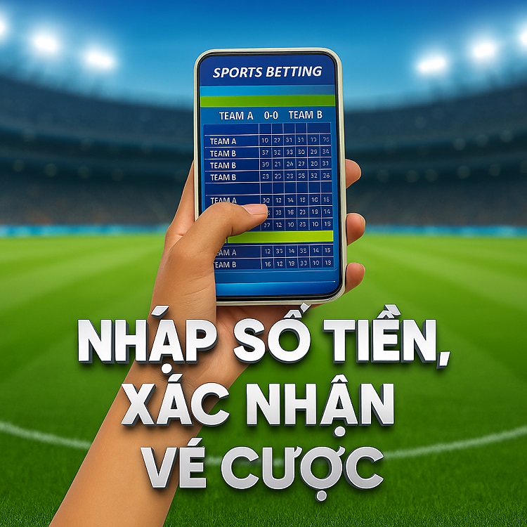 Nhập số tiền, xác nhận vé cược Nhập số tiền, xác nhận vé cược