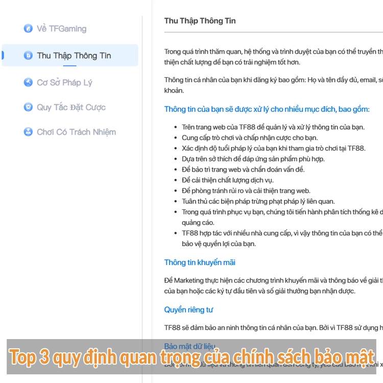 Top 3 quy định quan trọng của chính sách bảo mật Top 3 quy định quan trọng của chính sách bảo mật