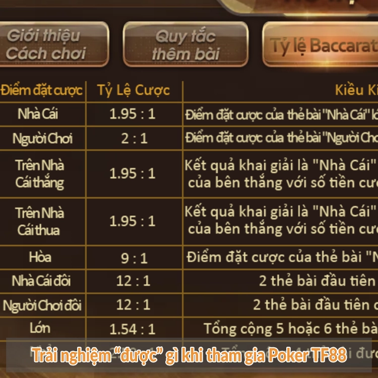 Trải nghiệm “được” gì khi tham gia Poker TF88